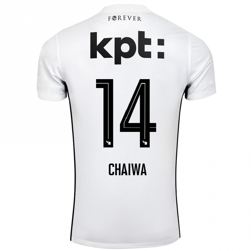 Kinder Fußball Miguel Chaiwa #14 Weiß Schwarz Auswärtstrikot Trikot 2024/25 T-Shirt Luxemburg