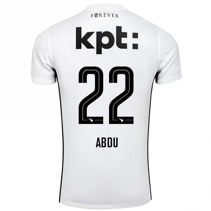 Kinder Fußball Abdu Conté #22 Weiß Schwarz Auswärtstrikot Trikot 2024/25 T-Shirt Luxemburg