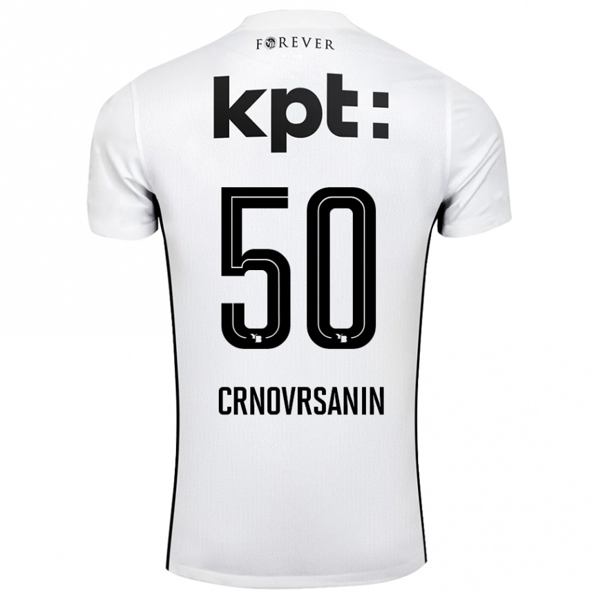 Kinder Fußball Sadin Crnovrsanin #50 Weiß Schwarz Auswärtstrikot Trikot 2024/25 T-Shirt Luxemburg