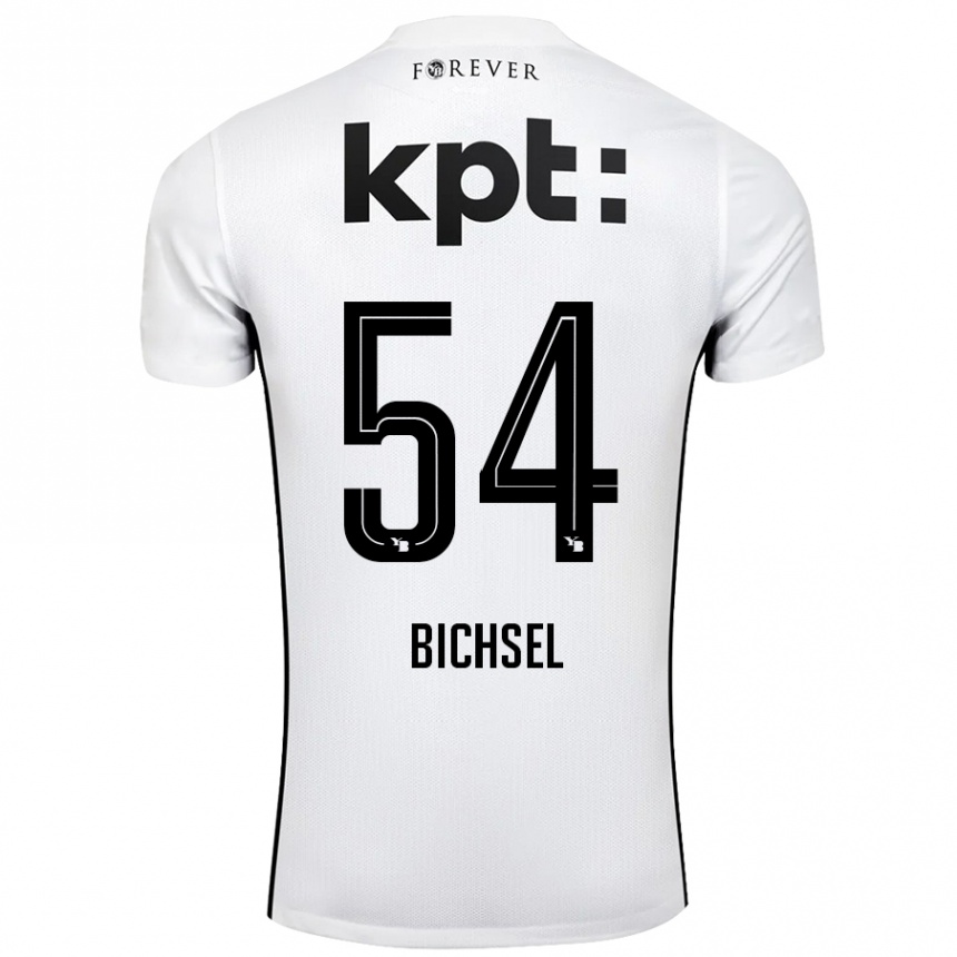 Kinder Fußball Joel Bichsel #54 Weiß Schwarz Auswärtstrikot Trikot 2024/25 T-Shirt Luxemburg