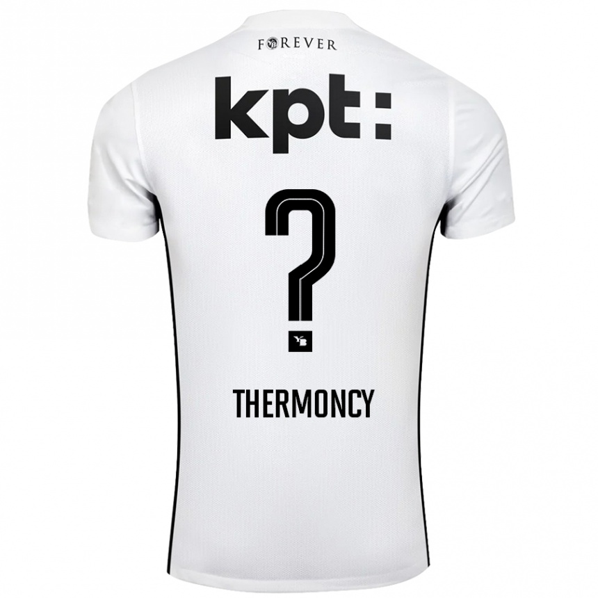 Kinder Fußball Keeto Thermoncy #0 Weiß Schwarz Auswärtstrikot Trikot 2024/25 T-Shirt Luxemburg