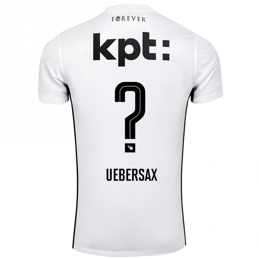 Kinder Fußball Jan Uebersax #0 Weiß Schwarz Auswärtstrikot Trikot 2024/25 T-Shirt Luxemburg