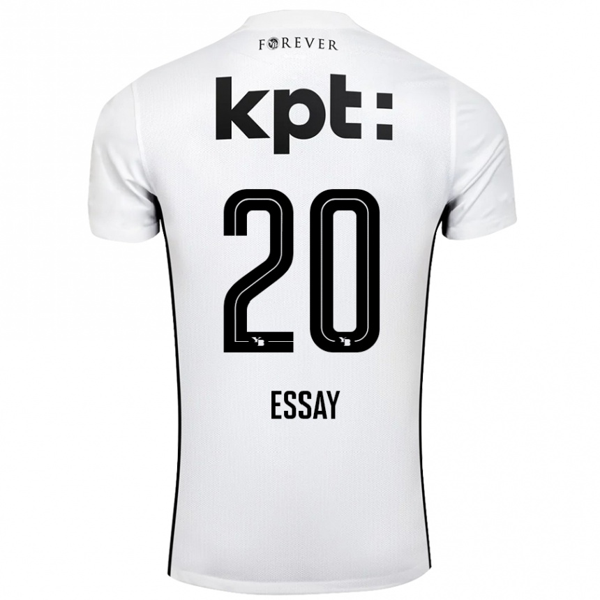 Kinder Fußball Perceval Essay #20 Weiß Schwarz Auswärtstrikot Trikot 2024/25 T-Shirt Luxemburg