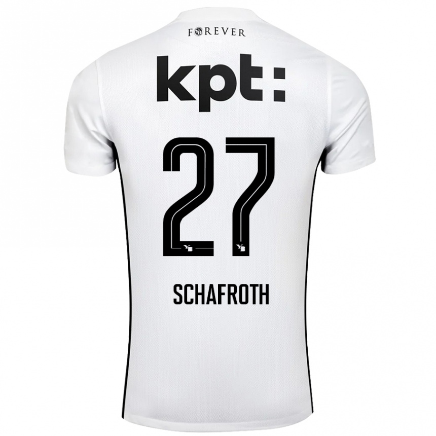 Kinder Fußball Reto Schafroth #27 Weiß Schwarz Auswärtstrikot Trikot 2024/25 T-Shirt Luxemburg