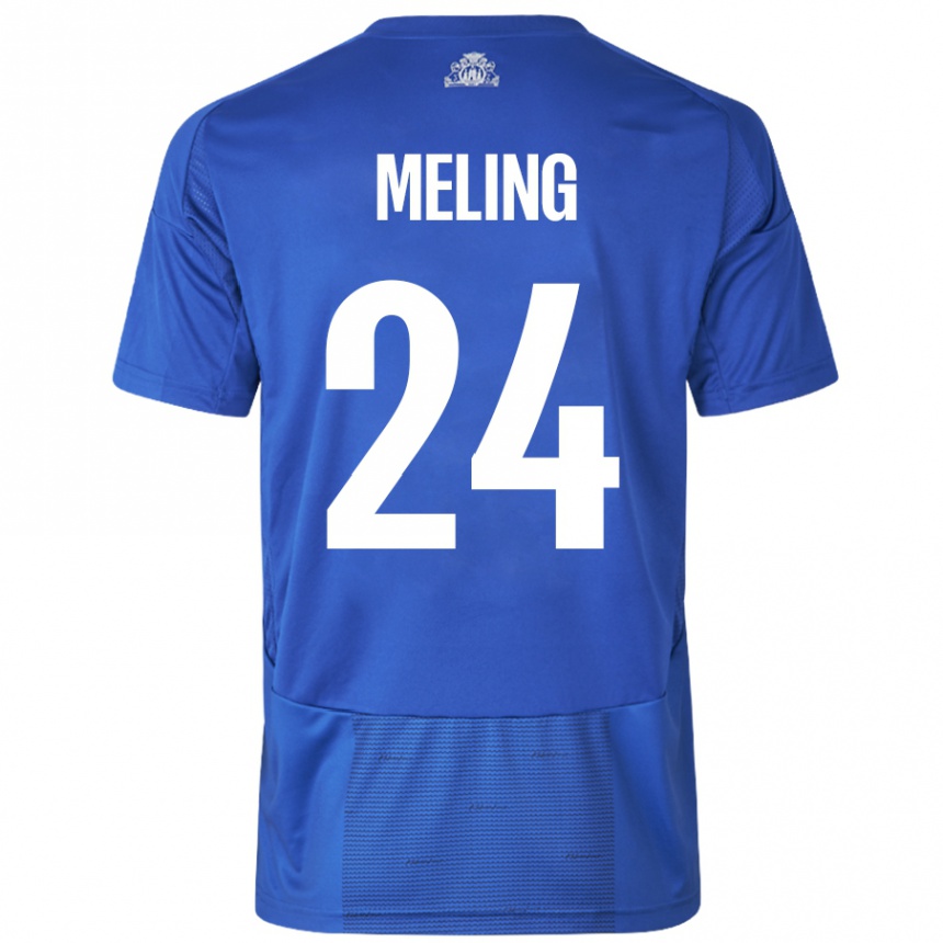 Kinder Fußball Birger Meling #24 Weiß Blau Auswärtstrikot Trikot 2024/25 T-Shirt Luxemburg