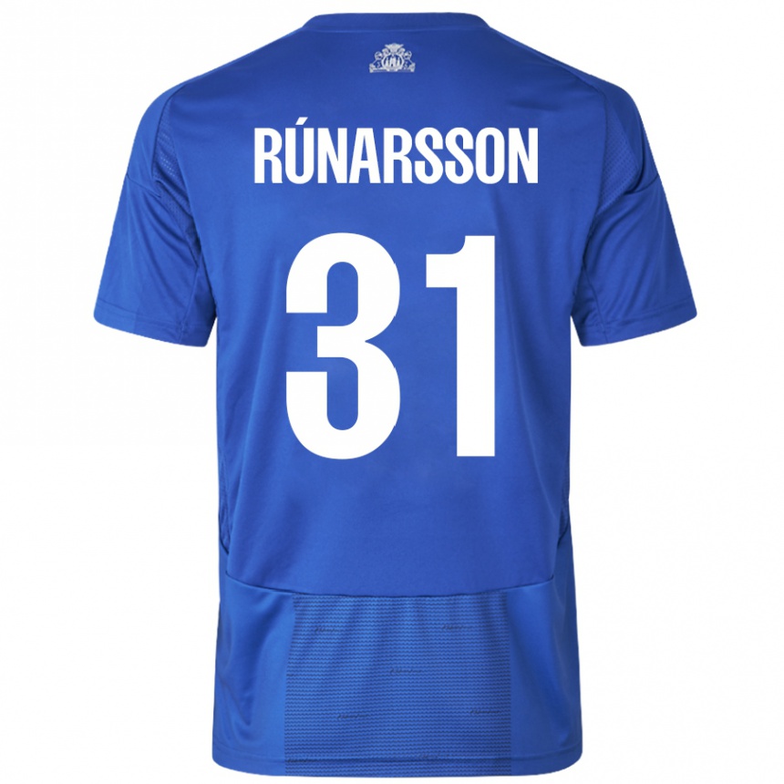 Kinder Fußball Runar Alex Runarsson #31 Weiß Blau Auswärtstrikot Trikot 2024/25 T-Shirt Luxemburg