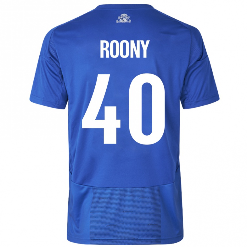 Kinder Fußball Roony Bardghji #40 Weiß Blau Auswärtstrikot Trikot 2024/25 T-Shirt Luxemburg