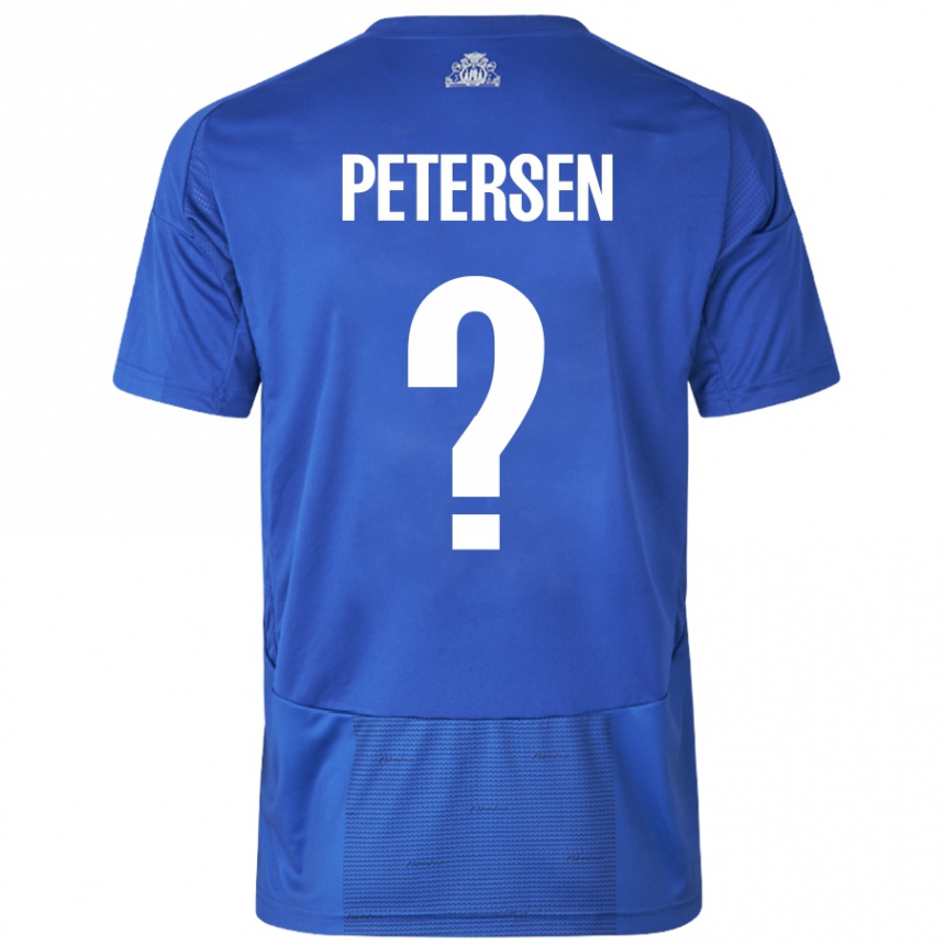 Kinder Fußball Frederik Petersen #0 Weiß Blau Auswärtstrikot Trikot 2024/25 T-Shirt Luxemburg