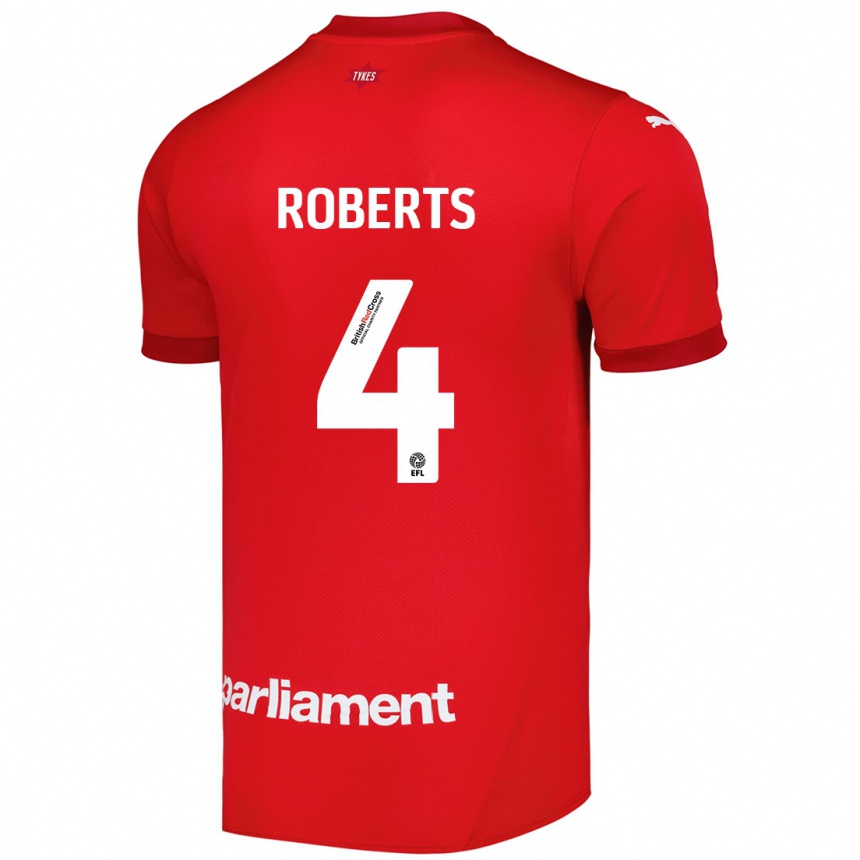 Herren Fußball Marc Roberts #4 Rot Heimtrikot Trikot 2024/25 T-Shirt Luxemburg