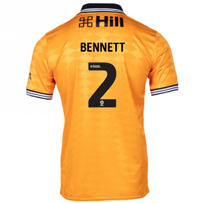 Herren Fußball Liam Bennett #2 Orange Heimtrikot Trikot 2024/25 T-Shirt Luxemburg