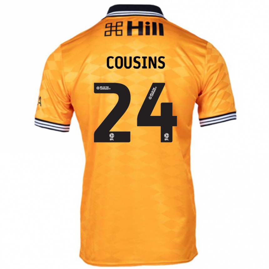 Herren Fußball Jordan Cousins #24 Orange Heimtrikot Trikot 2024/25 T-Shirt Luxemburg