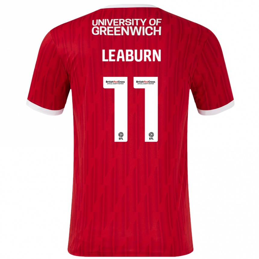 Herren Fußball Miles Leaburn #11 Rot Weiß Heimtrikot Trikot 2024/25 T-Shirt Luxemburg