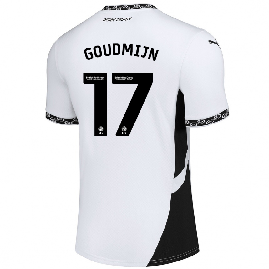 Herren Fußball Kenzo Goudmijn #17 Weiß Schwarz Heimtrikot Trikot 2024/25 T-Shirt Luxemburg