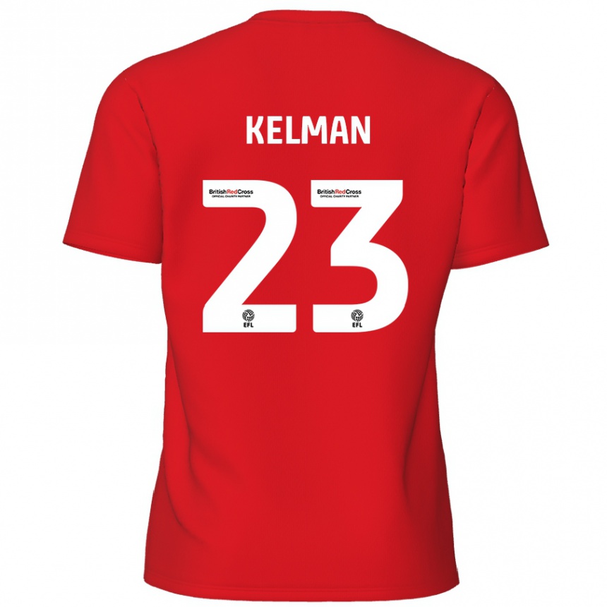 Herren Fußball Charlie Kelman #23 Rot Heimtrikot Trikot 2024/25 T-Shirt Luxemburg