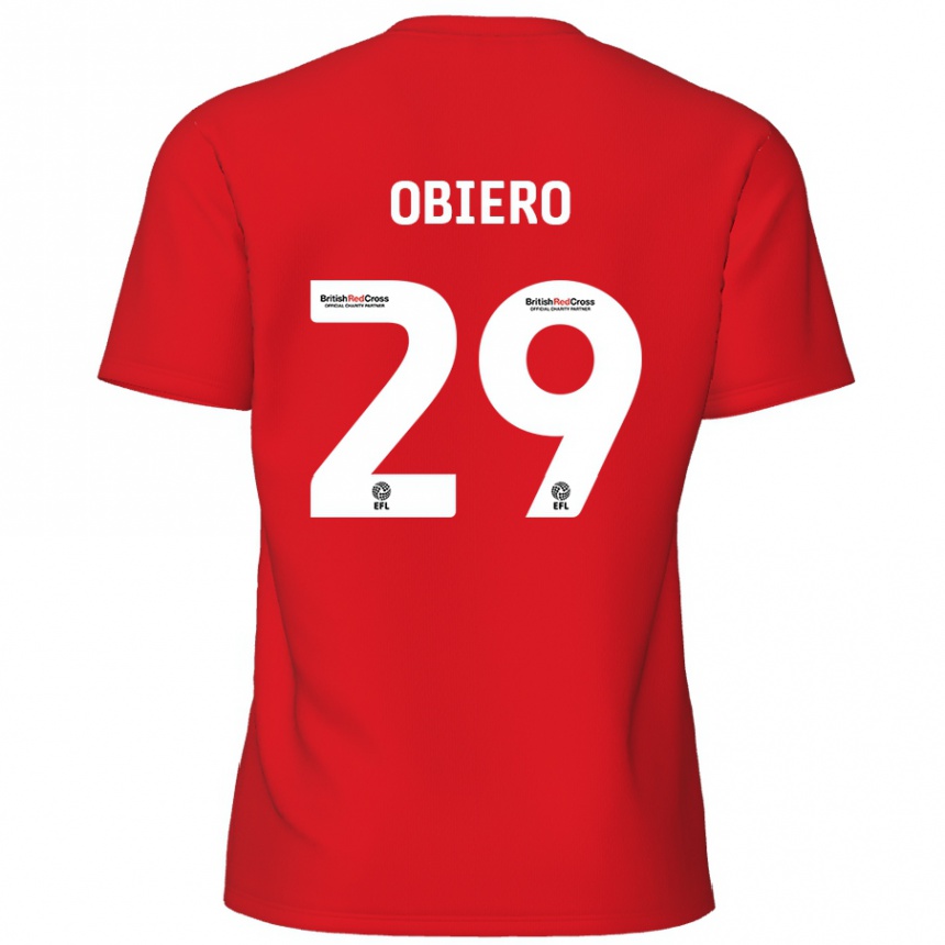 Herren Fußball Zech Obiero #29 Rot Heimtrikot Trikot 2024/25 T-Shirt Luxemburg