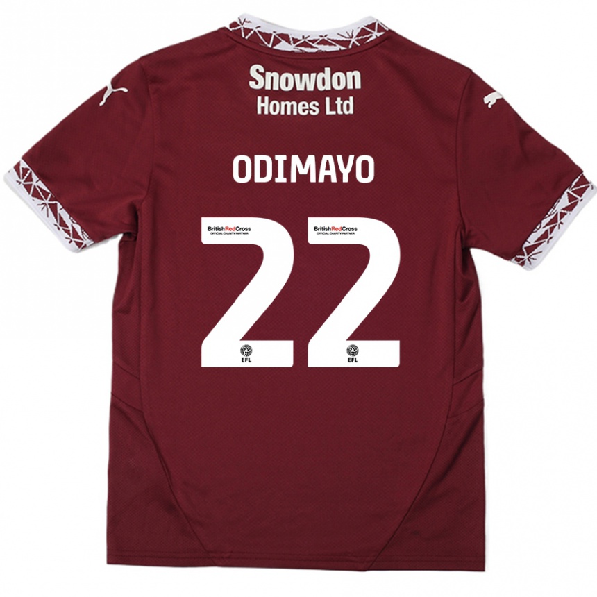 Herren Fußball Akin Odimayo #22 Burgundrot Heimtrikot Trikot 2024/25 T-Shirt Luxemburg