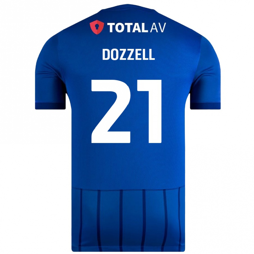 Herren Fußball Andre Dozzell #21 Blau Heimtrikot Trikot 2024/25 T-Shirt Luxemburg