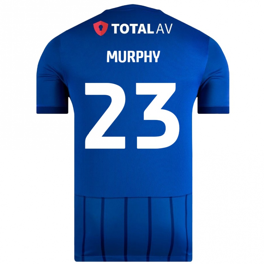 Herren Fußball Josh Murphy #23 Blau Heimtrikot Trikot 2024/25 T-Shirt Luxemburg