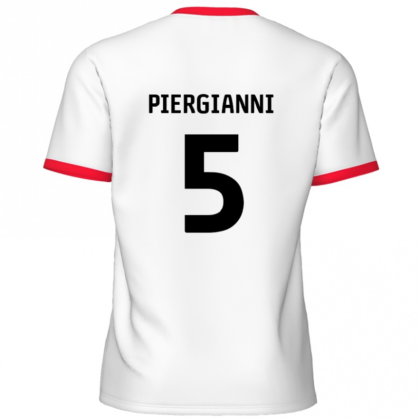 Herren Fußball Carl Piergianni #5 Weiß Rot Heimtrikot Trikot 2024/25 T-Shirt Luxemburg