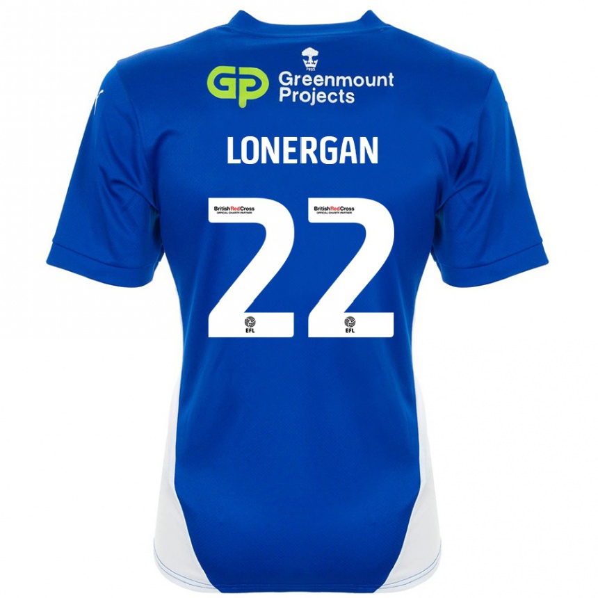 Herren Fußball Andy Lonergan #22 Blau Weiß Heimtrikot Trikot 2024/25 T-Shirt Luxemburg