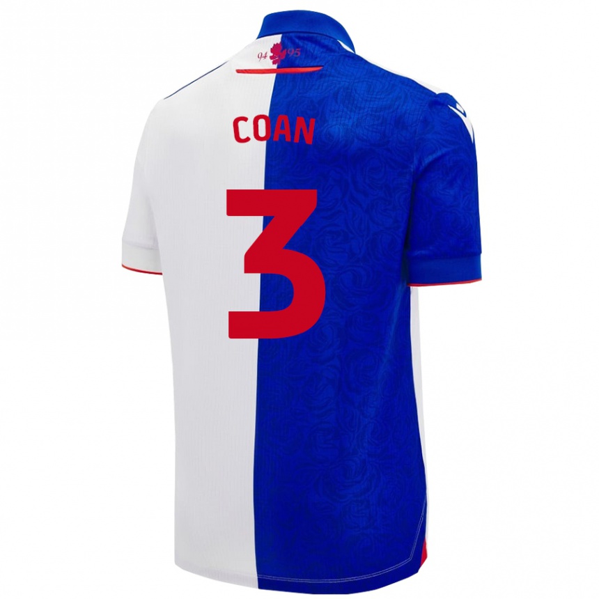 Herren Fußball Hannah Coan #3 Himmelblau Weiß Heimtrikot Trikot 2024/25 T-Shirt Luxemburg