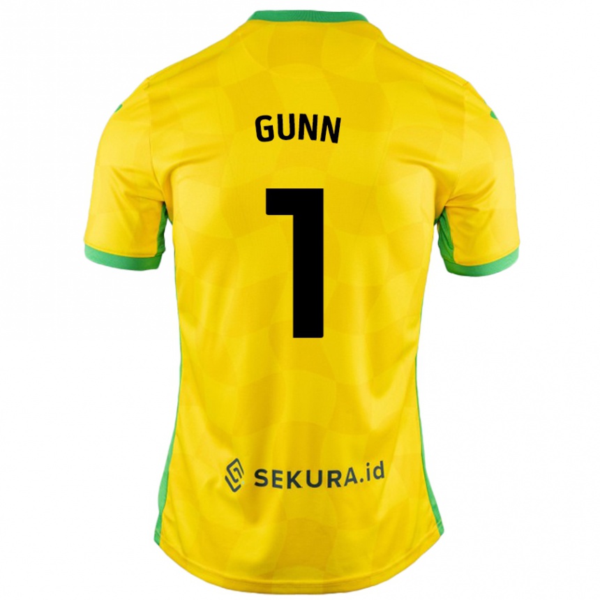 Herren Fußball Angus Gunn #1 Gelb Grün Heimtrikot Trikot 2024/25 T-Shirt Luxemburg