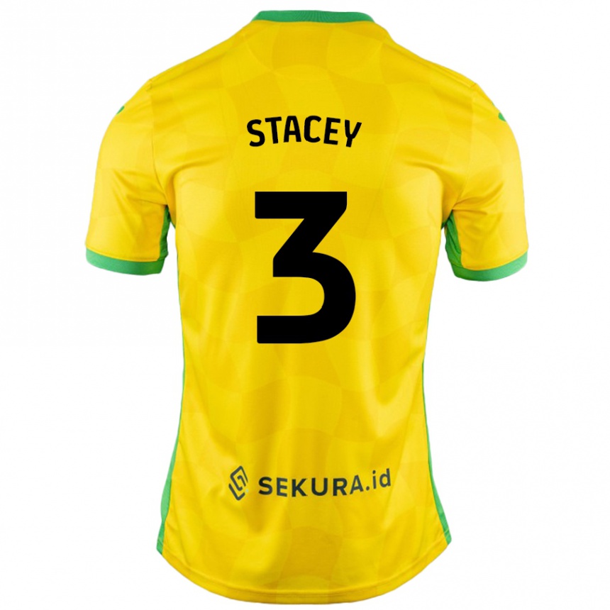 Herren Fußball Jack Stacey #3 Gelb Grün Heimtrikot Trikot 2024/25 T-Shirt Luxemburg