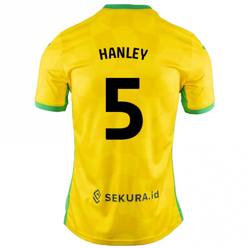 Herren Fußball Grant Hanley #5 Gelb Grün Heimtrikot Trikot 2024/25 T-Shirt Luxemburg