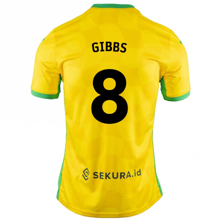 Herren Fußball Liam Gibbs #8 Gelb Grün Heimtrikot Trikot 2024/25 T-Shirt Luxemburg