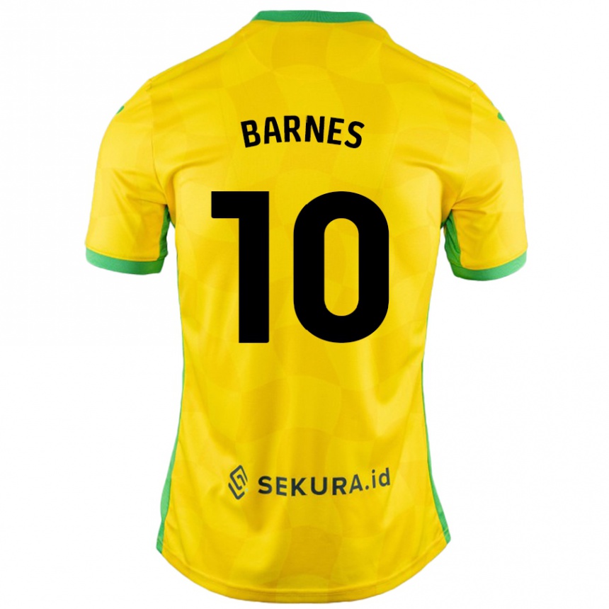 Herren Fußball Ashley Barnes #10 Gelb Grün Heimtrikot Trikot 2024/25 T-Shirt Luxemburg