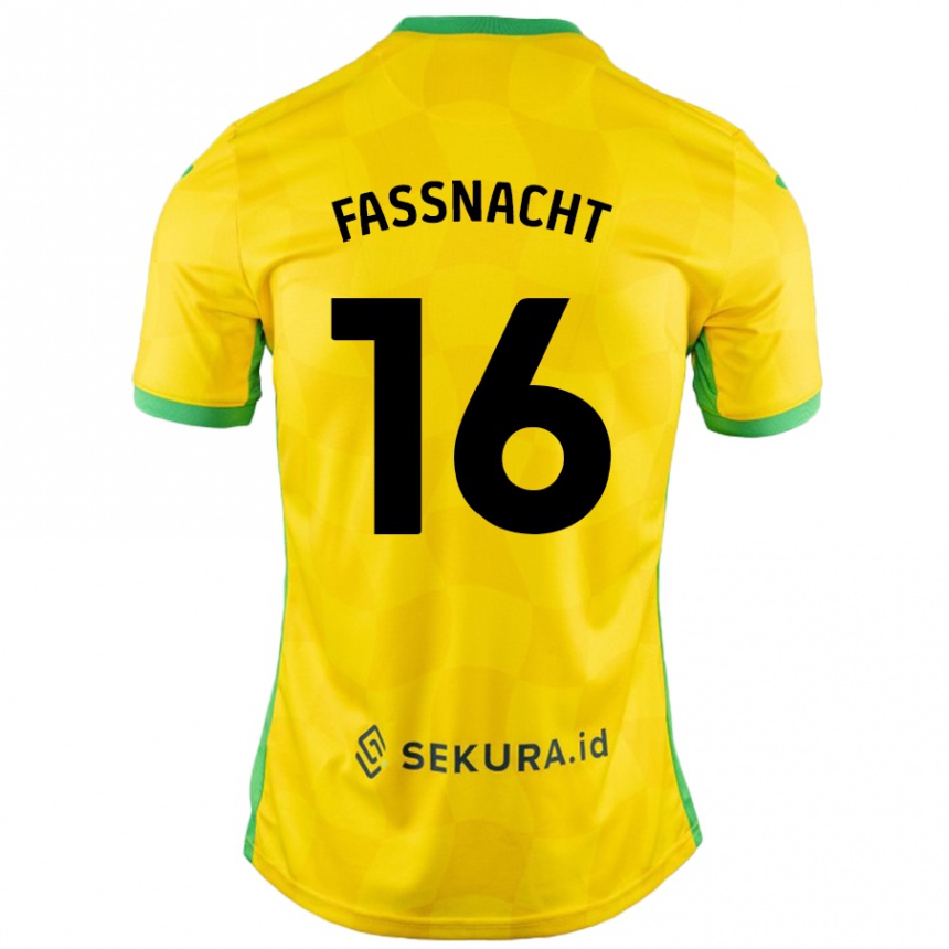 Herren Fußball Christian Fassnacht #16 Gelb Grün Heimtrikot Trikot 2024/25 T-Shirt Luxemburg