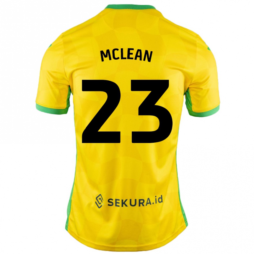 Herren Fußball Kenny Mclean #23 Gelb Grün Heimtrikot Trikot 2024/25 T-Shirt Luxemburg