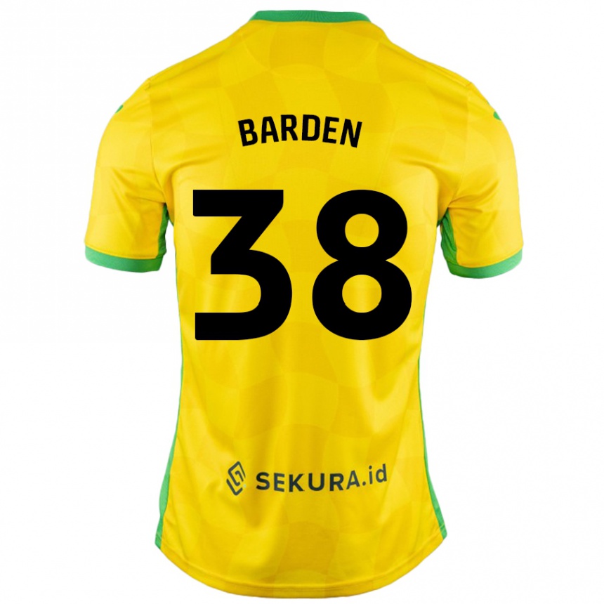 Herren Fußball Daniel Barden #38 Gelb Grün Heimtrikot Trikot 2024/25 T-Shirt Luxemburg