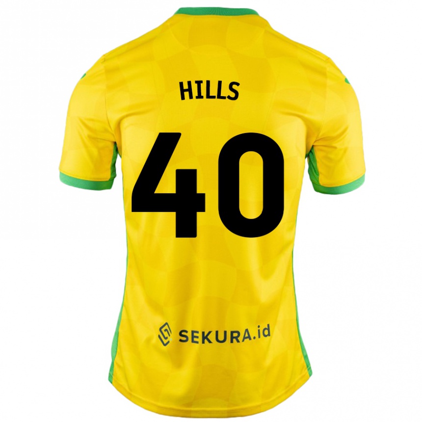 Herren Fußball Brad Hills #40 Gelb Grün Heimtrikot Trikot 2024/25 T-Shirt Luxemburg