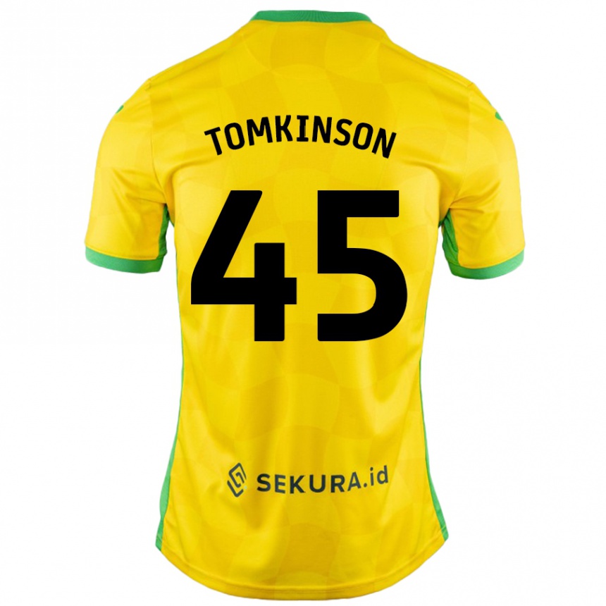 Herren Fußball Jonathan Tomkinson #45 Gelb Grün Heimtrikot Trikot 2024/25 T-Shirt Luxemburg