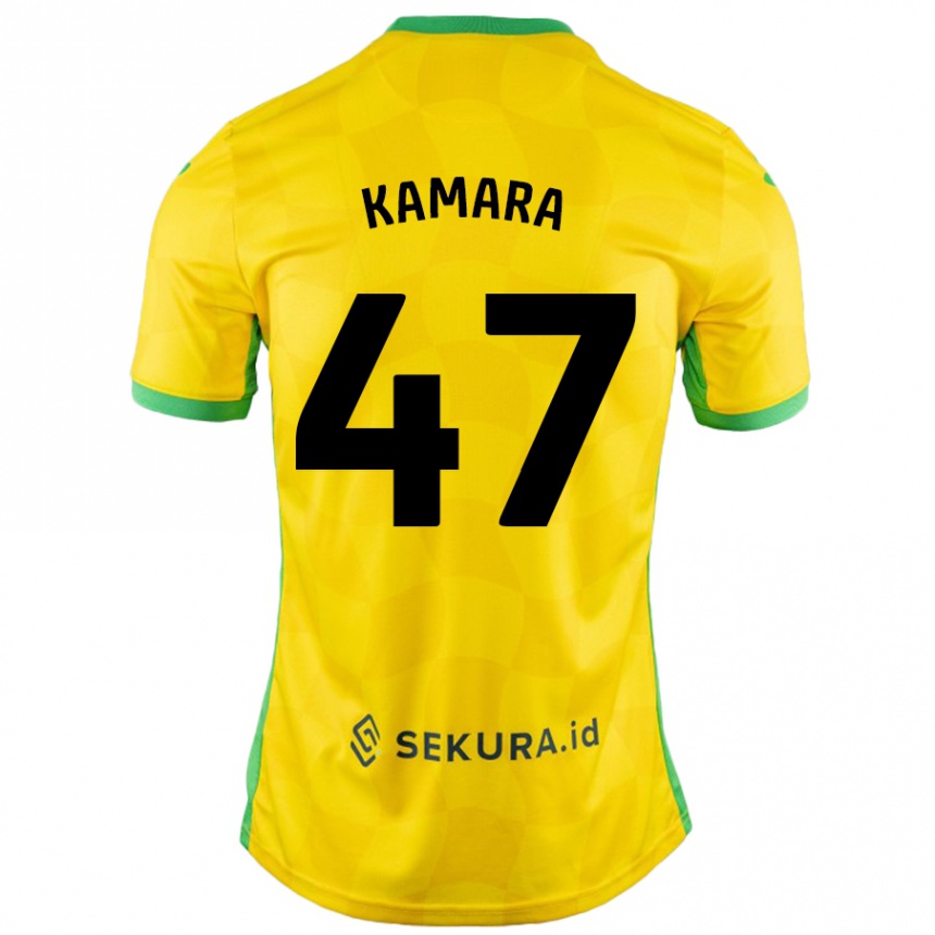 Herren Fußball Abu Kamara #47 Gelb Grün Heimtrikot Trikot 2024/25 T-Shirt Luxemburg