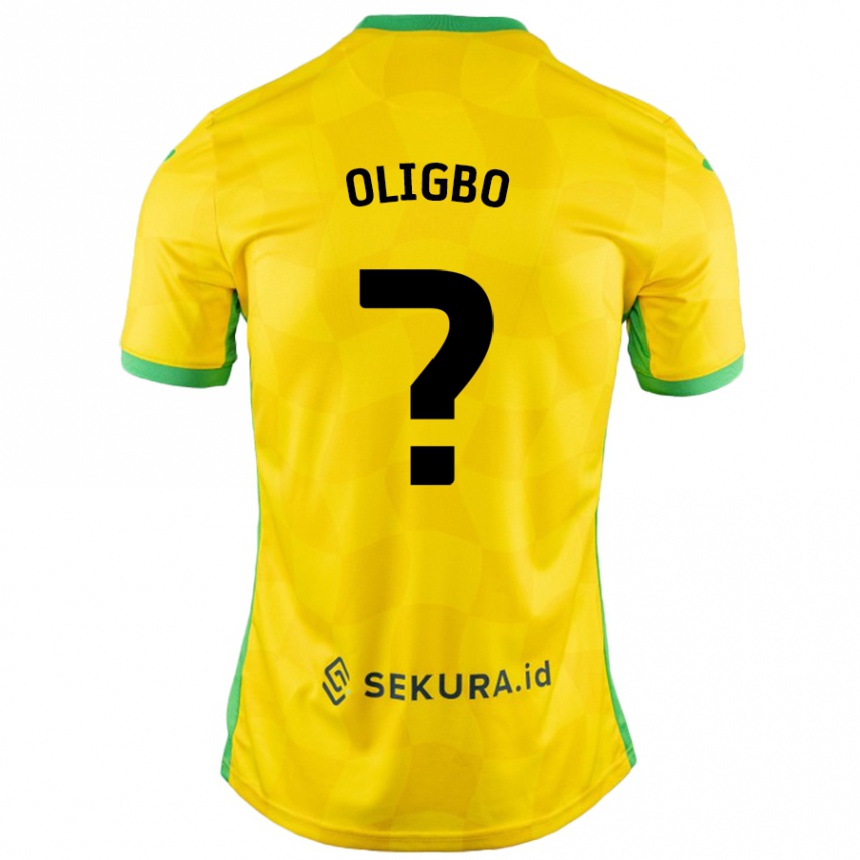 Herren Fußball Finlay Oligbo #0 Gelb Grün Heimtrikot Trikot 2024/25 T-Shirt Luxemburg