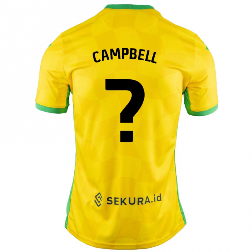 Herren Fußball Brandon Campbell #0 Gelb Grün Heimtrikot Trikot 2024/25 T-Shirt Luxemburg