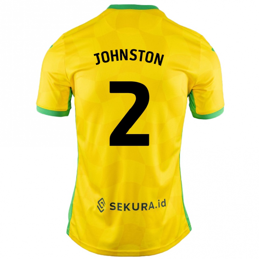 Herren Fußball Chardonnay Johnston #2 Gelb Grün Heimtrikot Trikot 2024/25 T-Shirt Luxemburg