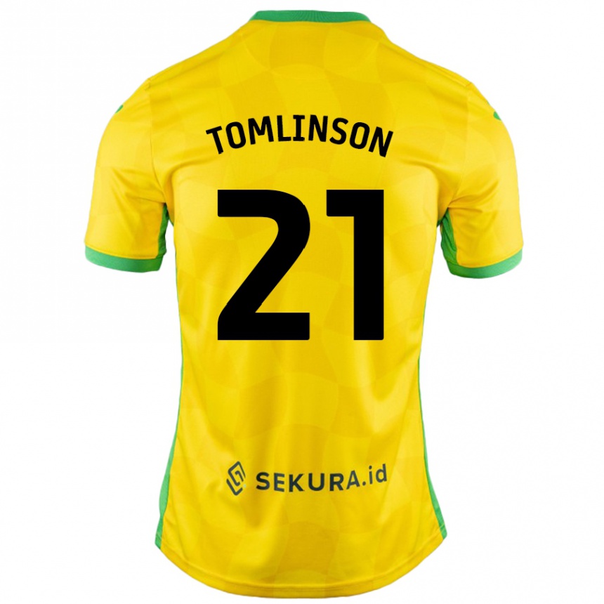 Herren Fußball Lauren Tomlinson #21 Gelb Grün Heimtrikot Trikot 2024/25 T-Shirt Luxemburg