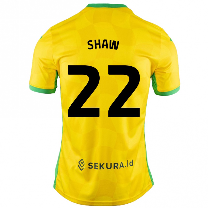 Herren Fußball Shannon Shaw #22 Gelb Grün Heimtrikot Trikot 2024/25 T-Shirt Luxemburg