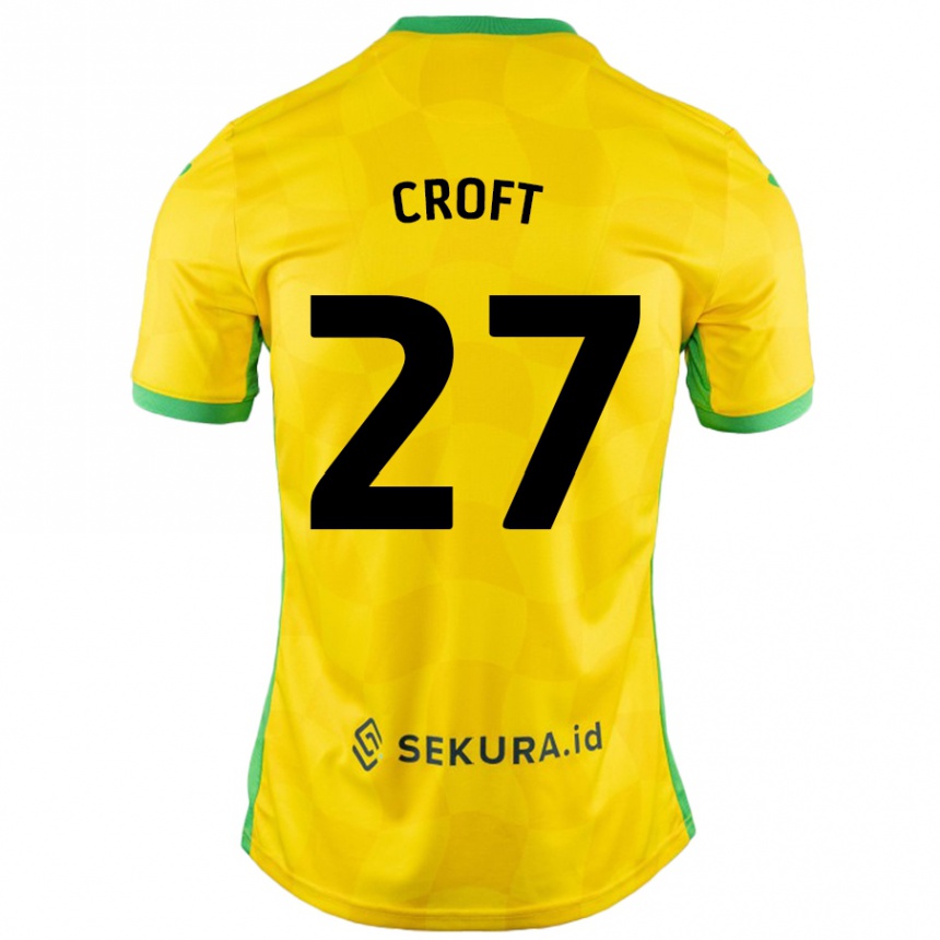 Herren Fußball Mary Croft #27 Gelb Grün Heimtrikot Trikot 2024/25 T-Shirt Luxemburg