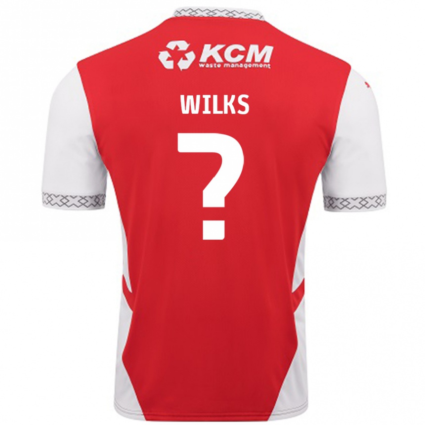 Herren Fußball Mallik Wilks #0 Rot Weiß Heimtrikot Trikot 2024/25 T-Shirt Luxemburg