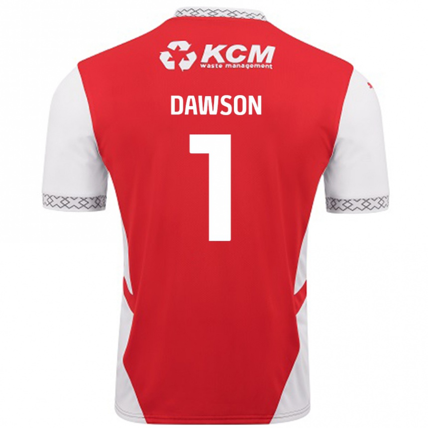 Herren Fußball Cameron Dawson #1 Rot Weiß Heimtrikot Trikot 2024/25 T-Shirt Luxemburg