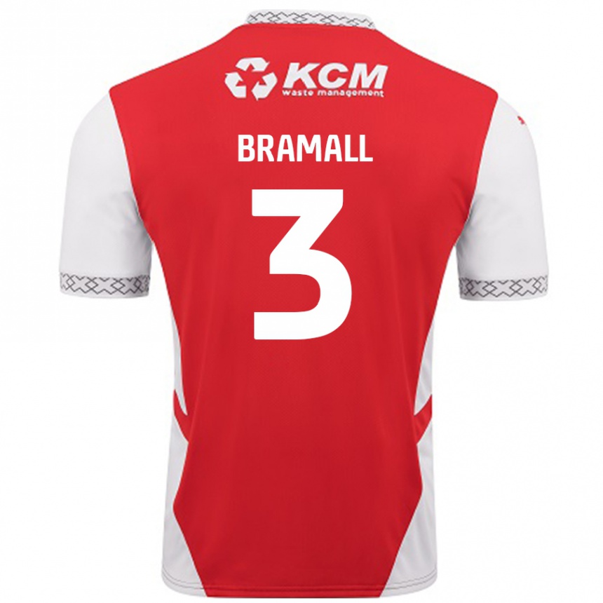 Herren Fußball Cohen Bramall #3 Rot Weiß Heimtrikot Trikot 2024/25 T-Shirt Luxemburg