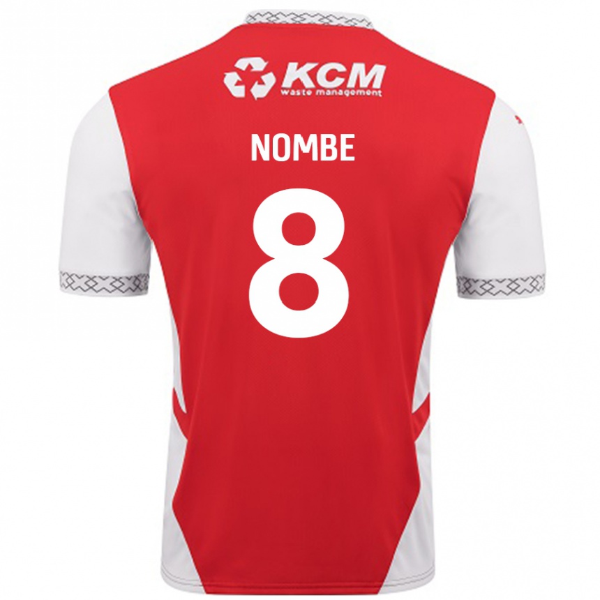 Herren Fußball Sam Nombe #8 Rot Weiß Heimtrikot Trikot 2024/25 T-Shirt Luxemburg