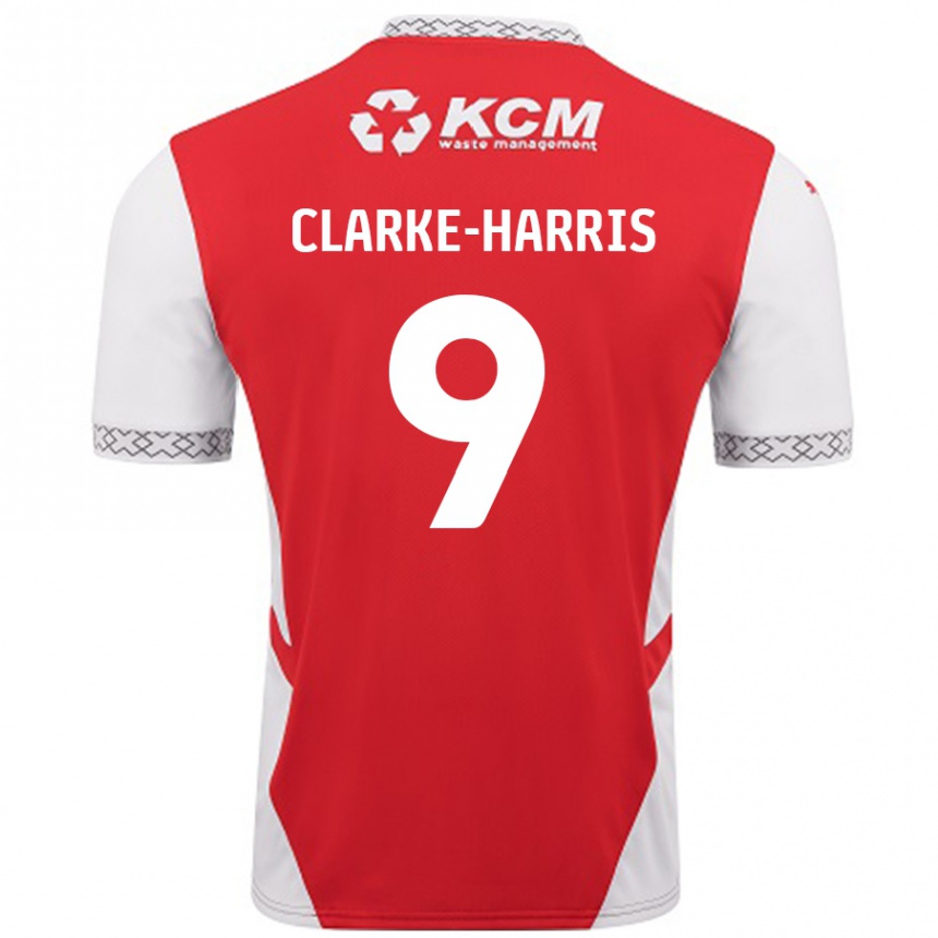 Herren Fußball Jonson Clarke-Harris #9 Rot Weiß Heimtrikot Trikot 2024/25 T-Shirt Luxemburg