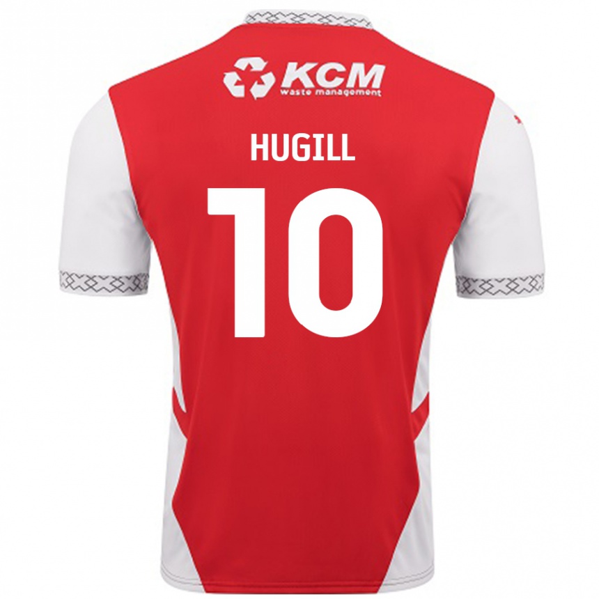 Herren Fußball Jordan Hugill #10 Rot Weiß Heimtrikot Trikot 2024/25 T-Shirt Luxemburg