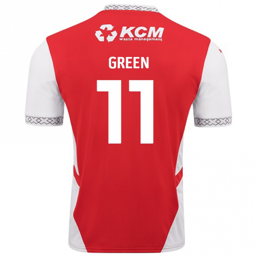 Herren Fußball Andre Green #11 Rot Weiß Heimtrikot Trikot 2024/25 T-Shirt Luxemburg