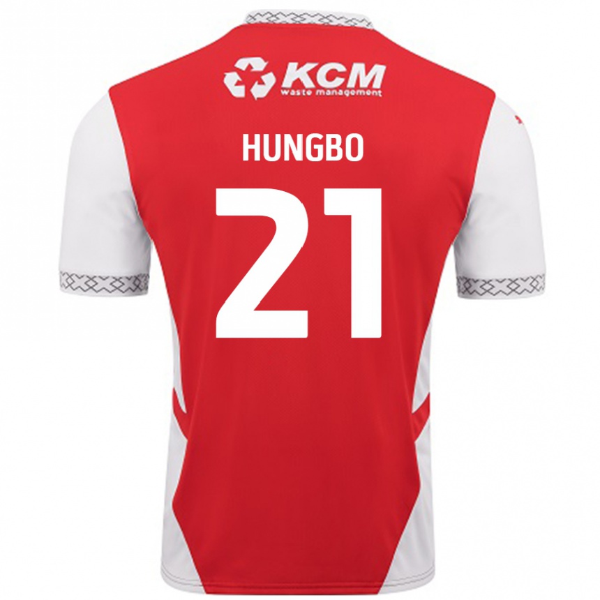 Herren Fußball Joseph Hungbo #21 Rot Weiß Heimtrikot Trikot 2024/25 T-Shirt Luxemburg